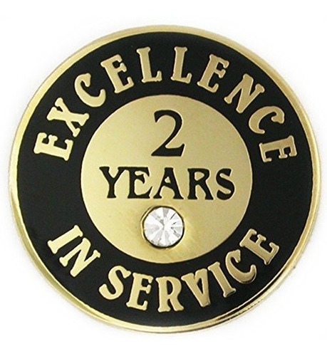 Pinmart Gold Plated Excellence In Service 2 Year Award Lapel