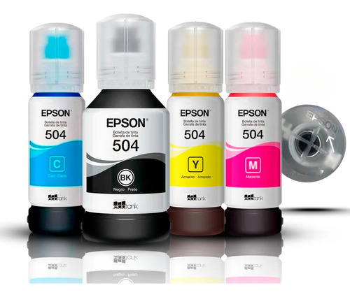 Kit 4 Refil Tinta T504 L4150 L4160 L6161 L6191 L6171 Colorid