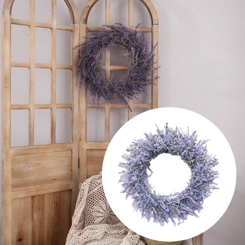 2 X 18 Pulgadas Lavanda Corona Flor Granja Guirnalda Puerta