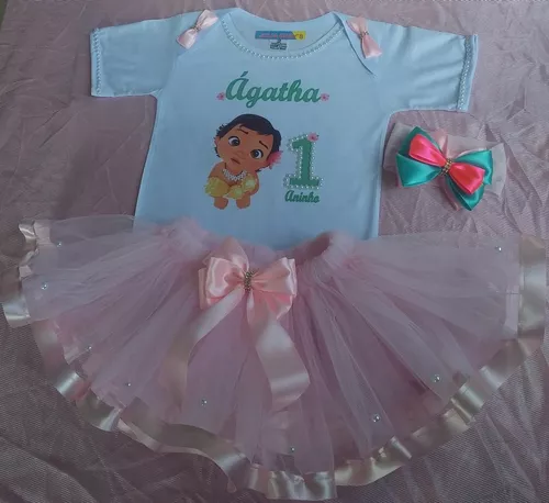 Conjunto Tutu da Moana - Roupa de Festa Personalizada Baby