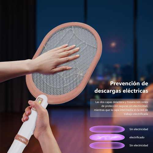 Raqueta Eléctrica Matamoscas Y Mosquitos Matamoscas Mv15-b Auzl