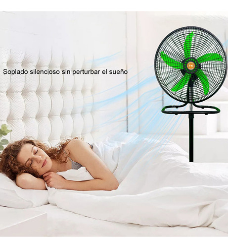Waroom 3 Velocidades Altura Ajustable Ventilador 3 En 1 18 Pulgadas Pedestal 5 Aspas Verde
