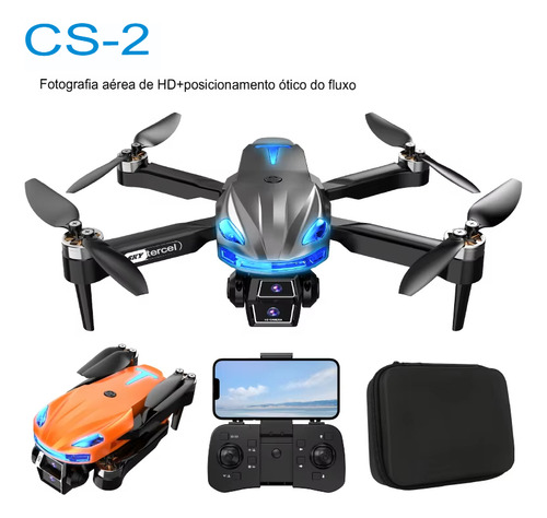Drone Cs-2 Com Câmera Motor Brushless Fluxo Óptico 1 Bateria