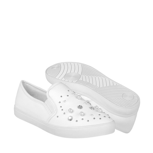 Tenis Casuales Stylo Para Mujer Simipiel Blanco 9740