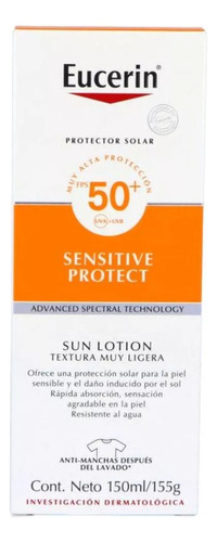 Protector Solar Corporal Eucerin Sensitive Fps50 150ml