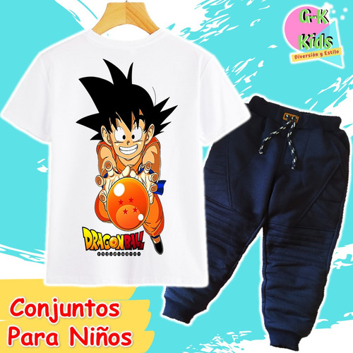 Conjuntos Para Niños De Goku - Camiseta Sublimada