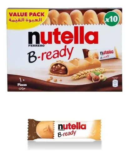 Nutella B-ready Biscoito Wafer Creme De Avelã Ferrero 10x22g