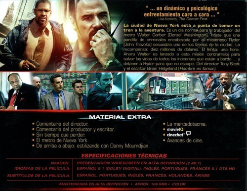 Rescate Del Metro 123 John Travolta Película Bluray | MercadoLibre