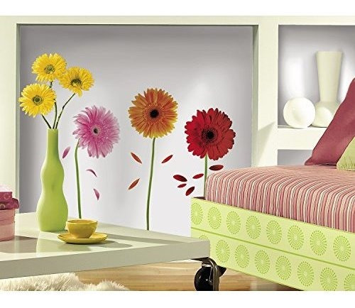 Roommates Rmk1553scs Small Gerber Daisies Peel - Adhesivos P