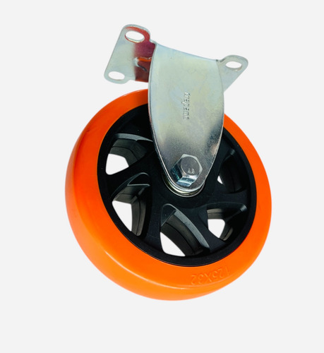 Rueda Fija Pvc Naranja 75mm Doble Ruleman (x1) Naranja