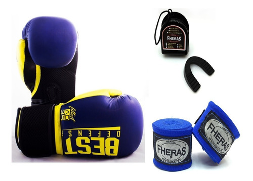 Kit Boxe Muay Thai Luva Fitest Bandagem Bucal Best Defense 