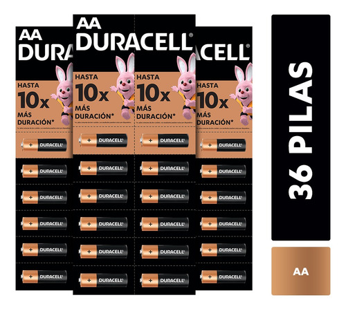 Pack 36 Pilas Alcalinas Duracell Aa Tira