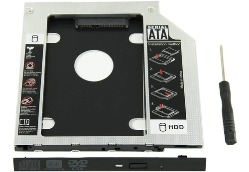 Imagen 1 de 3 de Convertidor Caddy 9.5 mm Dvd A Disco Ssd Para Portátil