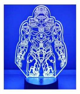 Lámpara De Noche 3d Led Halo Master Chief Holograma