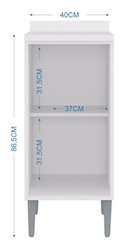 Imagen 3 de 3 de Mueble Bajo De Cocina Vitoria 1 Puerta 40 Cm Blaco