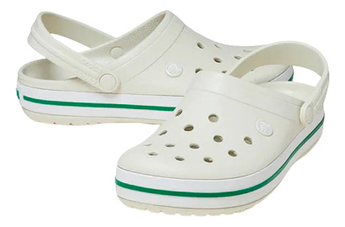 Zuecos Crocs Originales Crocband Tiza / Blanco / Verde