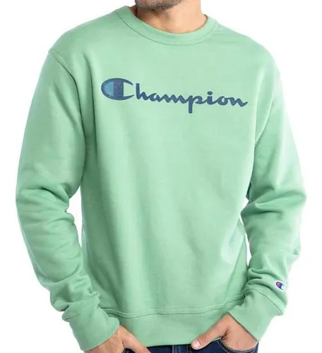 Sudadera Champion Powerblend Graphic Crew Verde Para Hombre