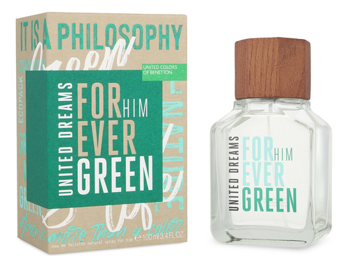 Benetton Forever Green Man 100 Ml Edt Spray - Hombre