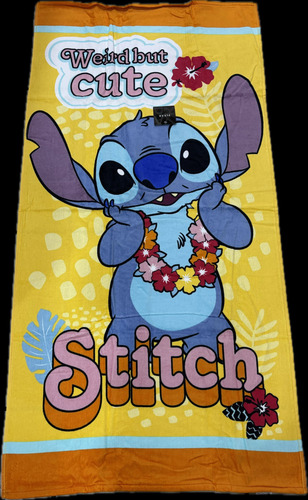 Toalla Baño America Colap Premun. 100% Algodón. Infantil Color Amarillo Stich