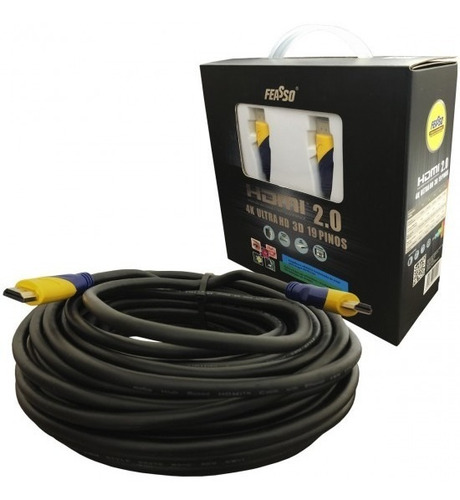 Cabo Hdmi 15m Blindado 15 Metros 2.0 4k Ultra Hd 3d 19 Pino