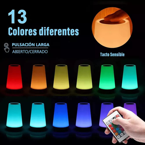 A Luz Nocturna Táctil Recargable - Bombillas Led De 13
