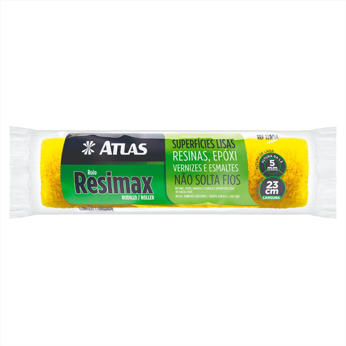 Rolo Para Pintura Resimax Lã Atlas 23cm Madeira/assoalho