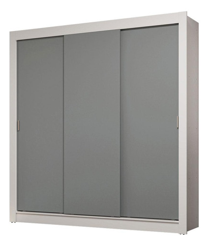 Guarda-roupa Casal 3 Portas De Correr Sublime Madesa Bc Cor Branco/Cinza