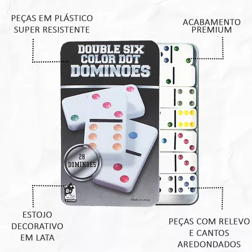 Jogo de Domino lata 28 pecas 2 a 4 jogadores