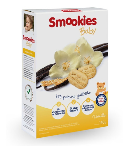 Imagen 1 de 4 de Smookies Baby 12 Unidades 150gr. Sabor Vainilla