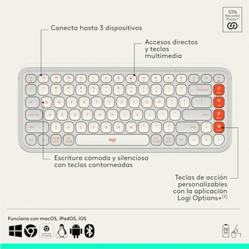 Logitech Pop Icon Combo, Combinación De Teclado Y Mouse