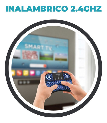 Mini Teclado Inalambrico Con Luz Led Retroiluminado Touch P Negro Español Latinoamérica