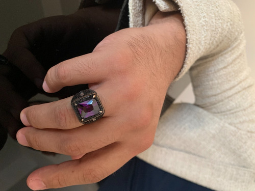 Anillo Turco Plata, Amatista, Otomano Hombre Estambul Joya