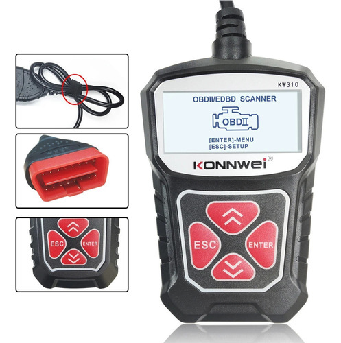 Scanner Konnwei Kw310 Obd2 Veicular Universal Diagnóstico V8