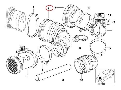 Manguera Codo Sensor Maf Bmw 318 Z3 1996-1997 +