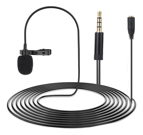 Micrófono De 3,5 Mm, 1,5 M, Solapa Doble, Clip De Clip Para