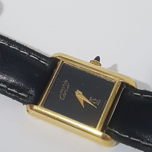 Relogio Cartier Acorda Antigo 01 Todo Em Plaque De Ouro Lind