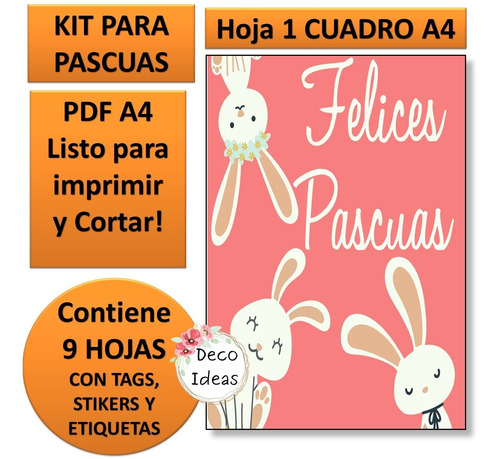 Imagen 2 de 6 de Kit Imprimible 09 Felices Pascuas Para Emprendedores