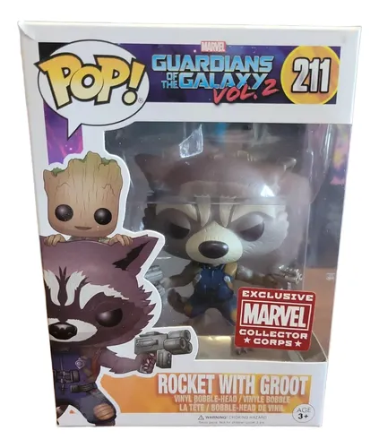 Funko Pop Guardians Of Galaxy Rocket With Groot Collector Ed