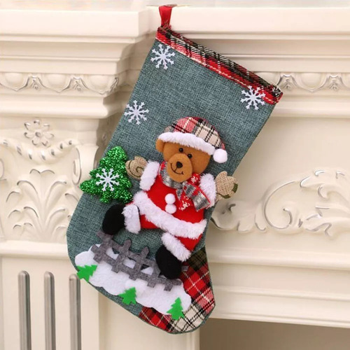 8 Piezas Medias Navideñas Santa Claus 31 Cm Botas De Bolsill