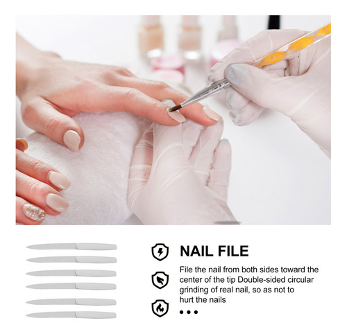 ¡ Lima Y Pulidor De Uñas De Metal De Acero Inoxidable, 6