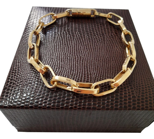 Pulseira Baguete 20 Gramas 9mm Ouro 18k 750 Comprimento 21 Cm