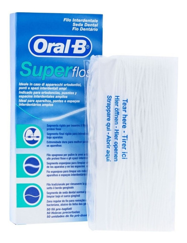 Hilo Dental Super Floss Oral-b Ortodoncia, Puentes, Coronas (Usado)