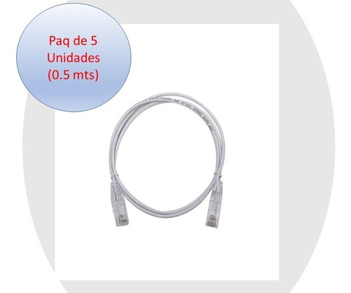 Patch Cord Cable De Red Cat6 2ft (0,6m) (paq 5)