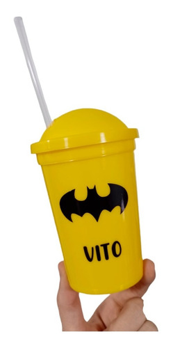15 Vasos Plasticos Batman Personalizados Souvenirs