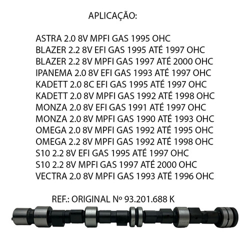 Kit Comando Tuchos Balancim Escoras Blazer 2.0 / 2.2 8v K