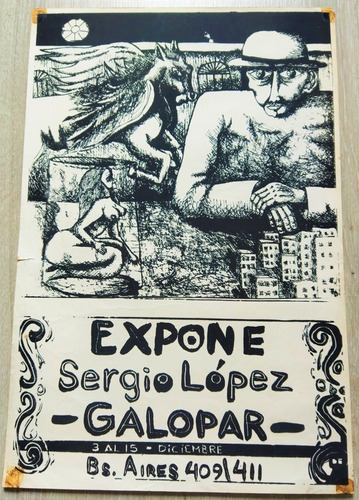 1976 Afiche Arte Expo Sergio Lopez Galeria Galopar Uruguay