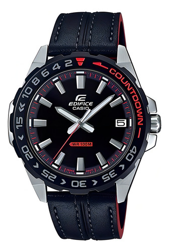 Reloj Casio Edifice Caballero Analogo Correa Mod Efv-120bl-1 Color de la correa Negro Color del bisel Negro Color del fondo Negro