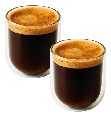 8 Pzas Juego De Vasos Vidrio Doble Pared Capacidad 350 Ml