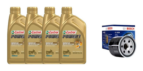 Kit Triumph 675/800/1050/1200 4l Castrol Power1 10w50+filtro