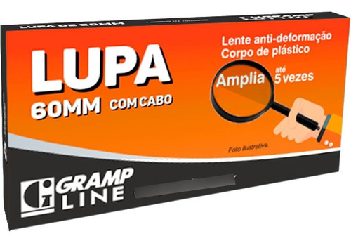 Lupa Amplificadora 60mm /amplia Em 5 Vezes /facilita Leitura